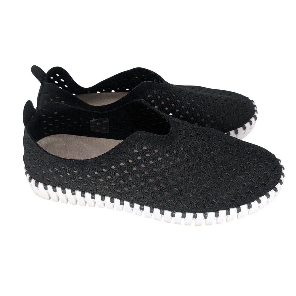 Ilse Jacobsen Tulip 139 Perforated Slip On Sneaker 39 Black Scandi Minimalist